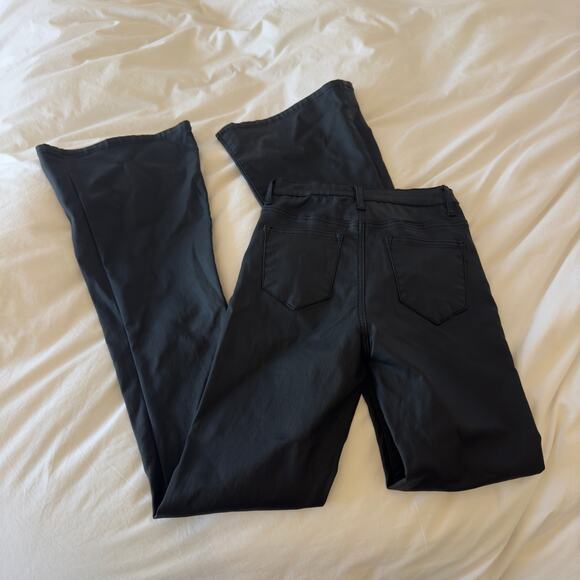 Edikted Luna Faux Leather Flare Jeans Black Size S - Picture 4 of 5